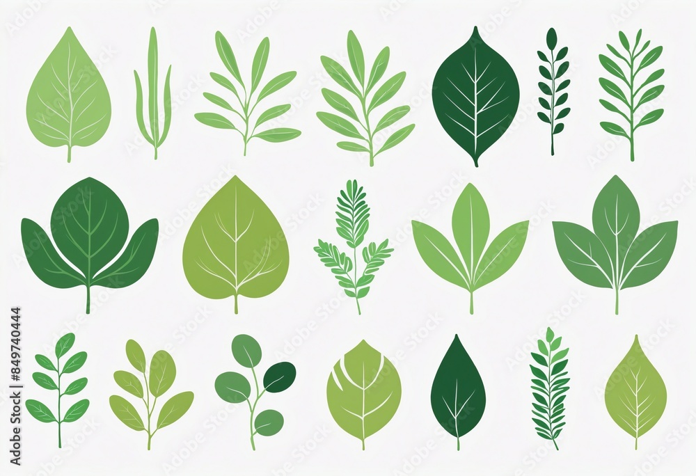 different organic leaves, illustration different organic leaves, illustration
