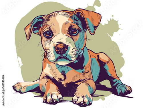 Cute dog breed Staffordshire Terrier. Vector illustration for your design