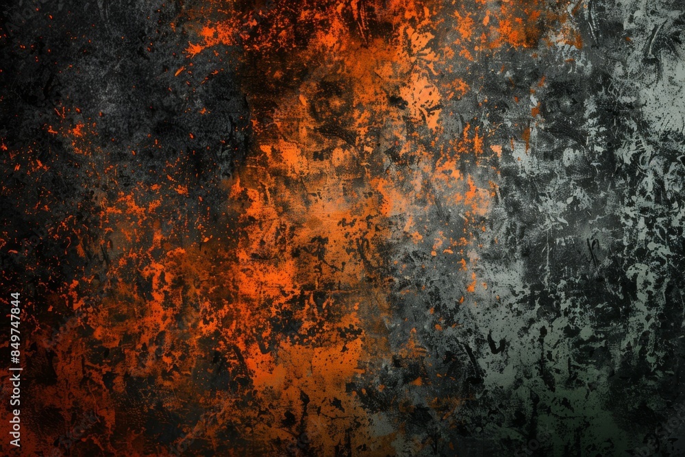 Textured wall background with abstract grunge design transitioning from vibrant orange to subtle grey, adding vintage and rustic feel. Perfect for urban projects with ample copy space Textured wall background with abstract grunge design transitioning from vibrant orange to subtle grey, adding vintage and rustic feel. Perfect for urban projects with ample copy space