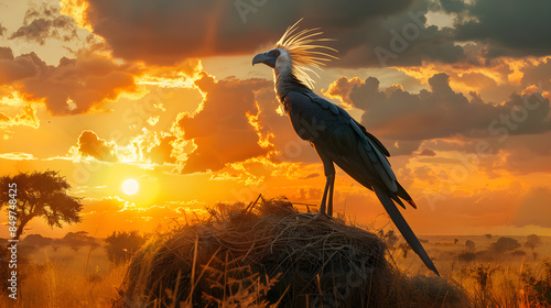 Sekretärvogel im Afrikanischen Sturm photo