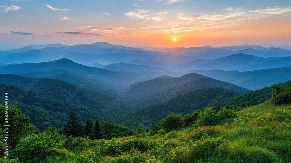 Sunset Over the Blue Ridge Mountains Sunset Over the Blue Ridge Mountains