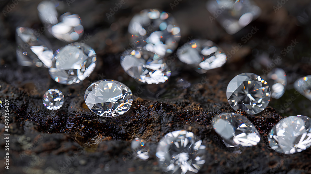 photoshoot of white diamonds on a dark background photoshoot of white diamonds on a dark background