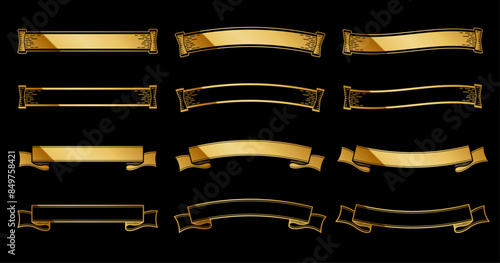 A retro vintage horizontal frame set with a luxurious gold design.