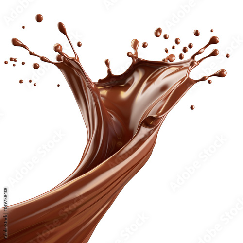 Chocolate splash on transparent background