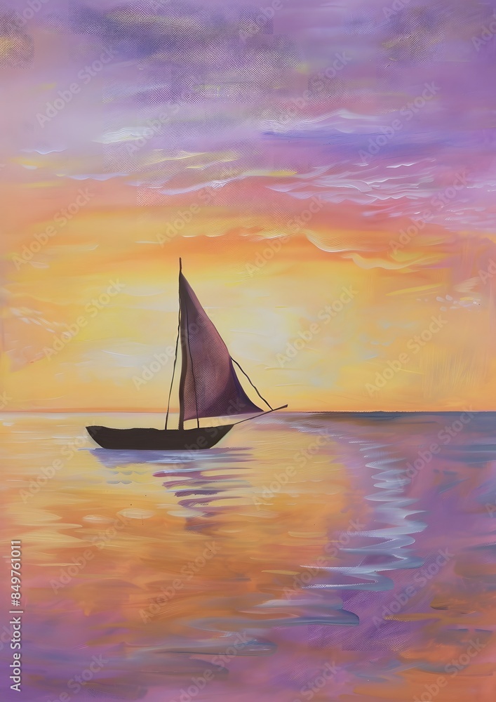 Naklejka premium beach scene at sunset