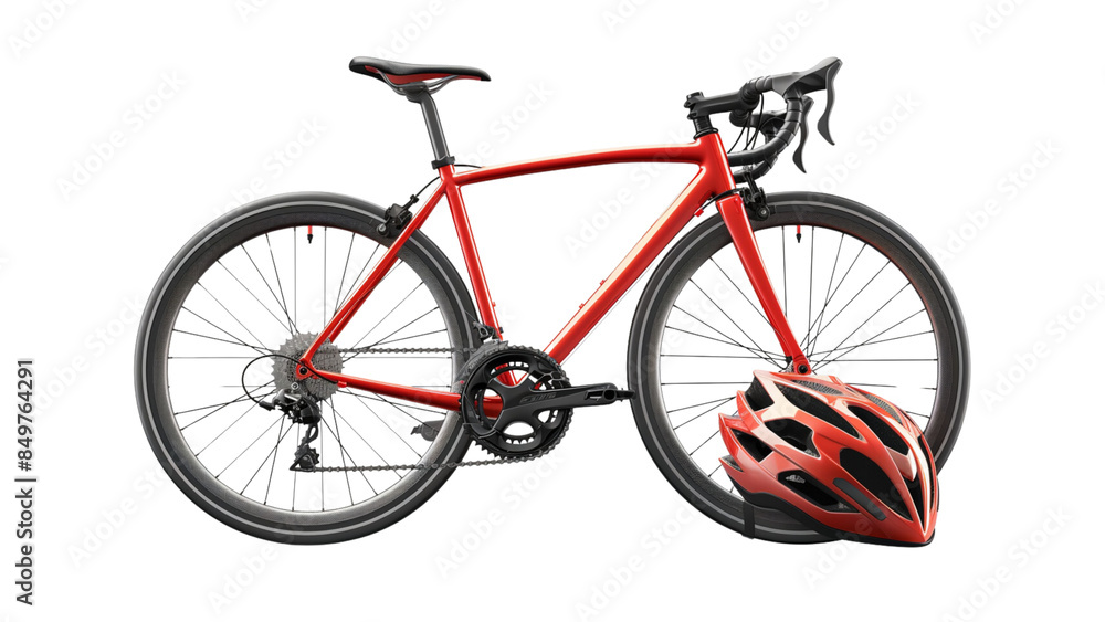 Cycle with helmet isolated on a transparent background, PNG, Ai Cycle with helmet isolated on a transparent background, PNG, Ai