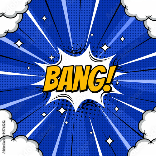 Comic Text BANG speech bubble in Pop Art style