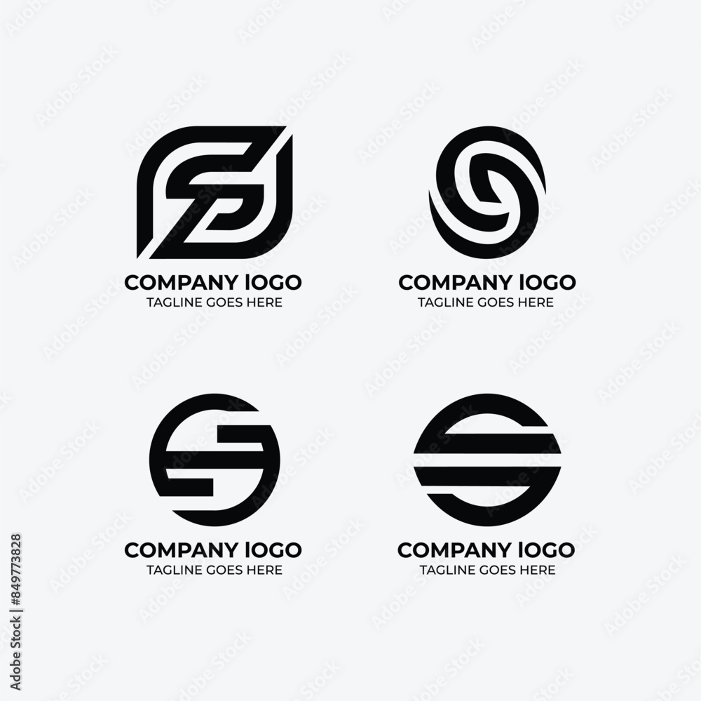 S logo set flat design template collection S logo set flat design template collection