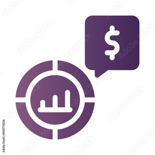 market penetration flat gradient icon