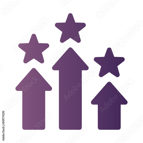 competitive advantage flat gradient icon