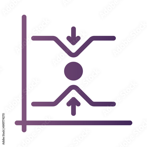 break even point flat gradient icon
