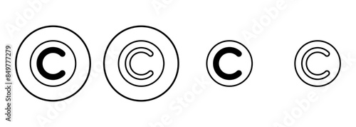 Copyright icon set. copyright symbols