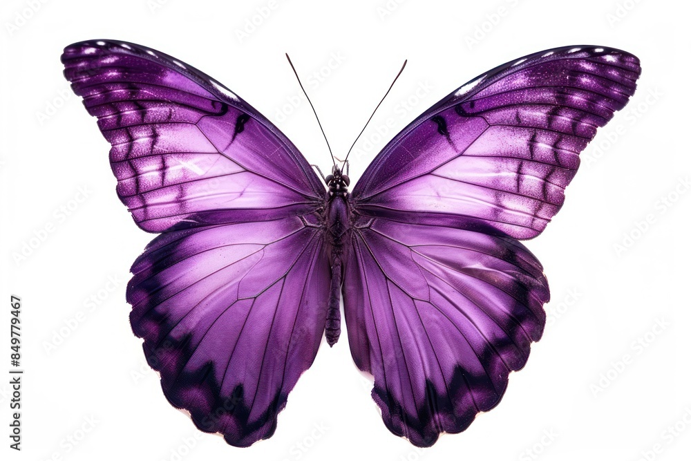 Fototapeta Purple butterfly animal insect white background.
