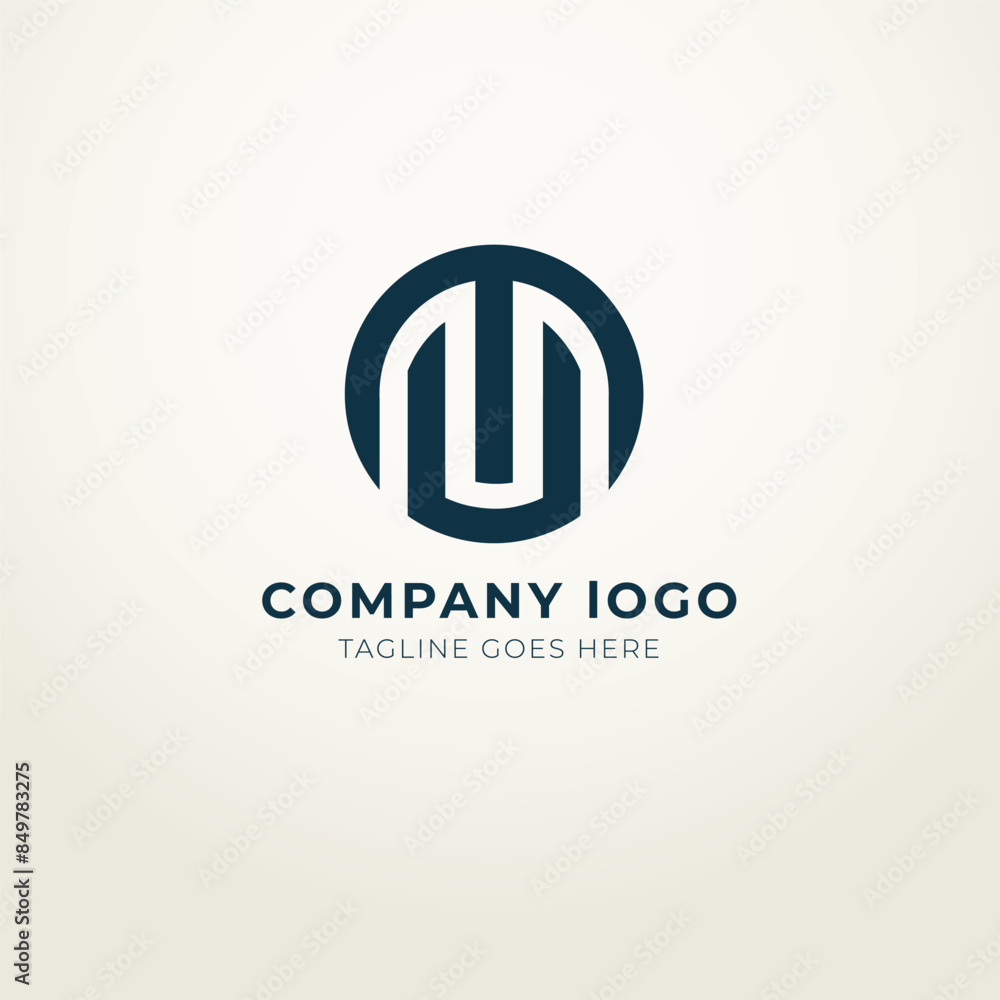 Obraz premium U logo flat design modern royal concept 