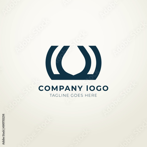 Wallpaper Mural U logo flat design modern royal concept  Torontodigital.ca