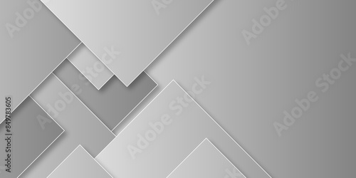 Abstract silver gradient mentalistic background template. White, Grey Line Cut Paper Abstract Background. layer element vector for presentation design. Abstract grey and white geometric modern style.