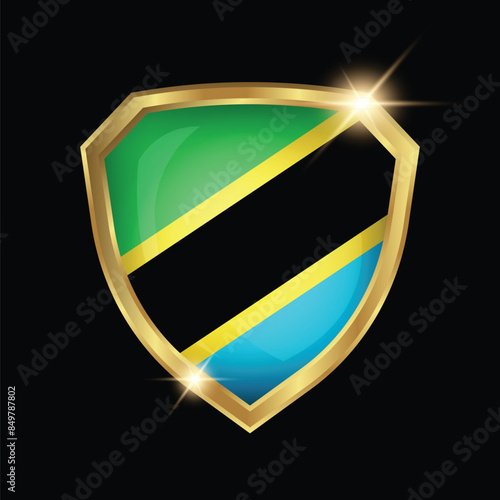 Tanzania Flag Golden Shield Logo Free Download Tanzania Flag Golden Shield Logo - GFXLoad