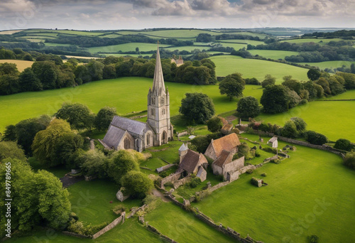 Rural Aerial Village Norman Landscape
