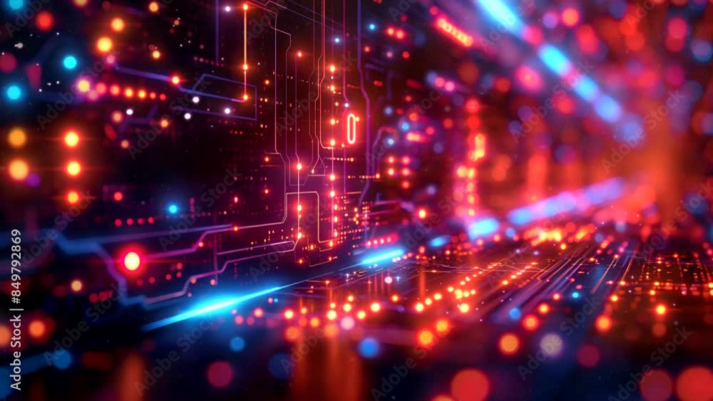 Seamless time-lapse animation of futuristic business technology abstract with dynamic elements Seamless time-lapse animation of futuristic business technology abstract with dynamic elements