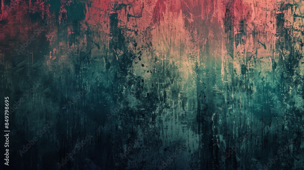Colorful abstract painting with a creative dripping effect across a canvas, blending cool and warm tones in a vertical pattern Colorful abstract painting with a creative dripping effect across a canvas, blending cool and warm tones in a vertical pattern