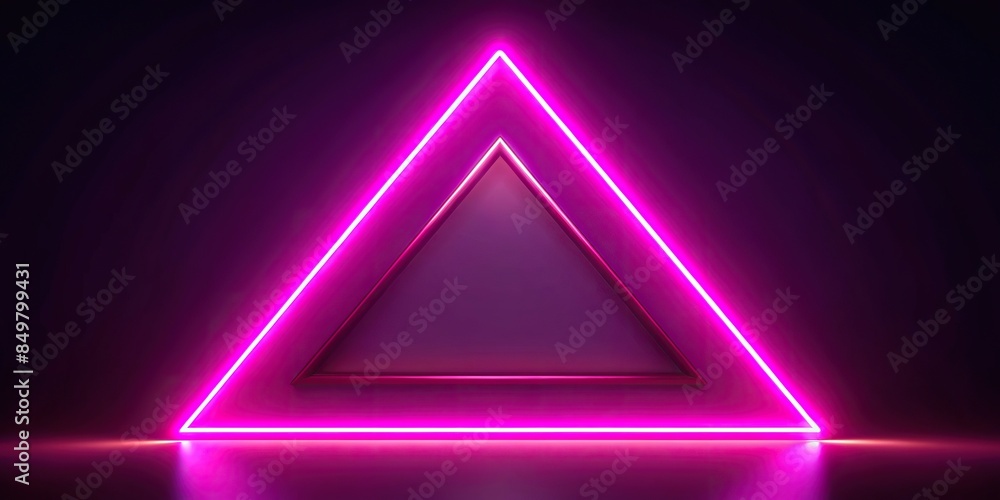 Neon light shining pink triangle frame chart , neon, light, shine, pink ...