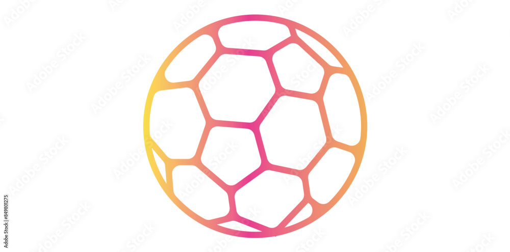 Gradient Modern Sport Team Football Logo On White Background, Tournament Football Linear Style Vector Illustration Gradient Modern Sport Team Football Logo On White Background, Tournament Football Linear Style Vector Illustration