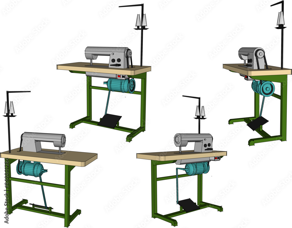 Vector illustration sketch of a simple manual sewing machine design for sewing clothes Vector illustration sketch of a simple manual sewing machine design for sewing clothes