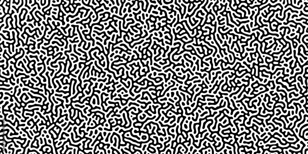 Abstract truing organic wallpaper Turing reaction diffusion monochrome seamless pattern with chaotic motion. Generative algorithm psychedelic background. Reaction-diffusion or truing pattern formation Abstract truing organic wallpaper Turing reaction diffusion monochrome seamless pattern with chaotic motion. Generative algorithm psychedelic background. Reaction-diffusion or truing pattern formation