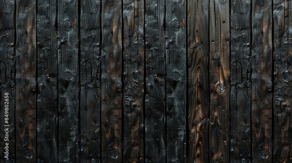 Textured old wooden planks with dark-toned varnish and metallic gold highlights along the grain Textured old wooden planks with dark-toned varnish and metallic gold highlights along the grain