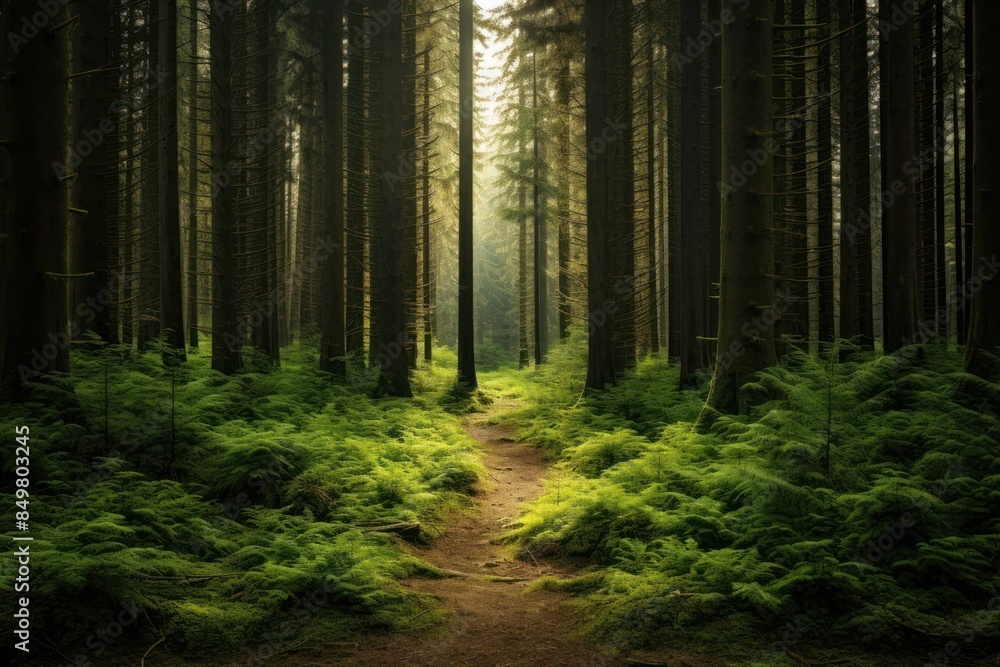 Obraz premium Plant background landscape sunlight woodland.