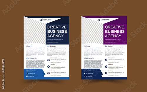  A bundle of 2 templates of different colors and editable vector template design.
set of business flyer with modern style and minimalist concept use for business presentation and promotion .