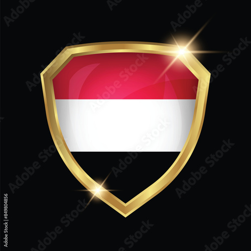 Yemen Flag Golden Shield Logo Free Download Yemen Flag Golden Shield Logo - GFXLoad