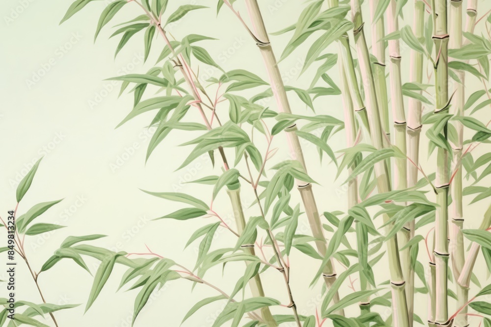 Fototapeta premium Realistic vintage drawing of bamboo backgrounds plant pattern.