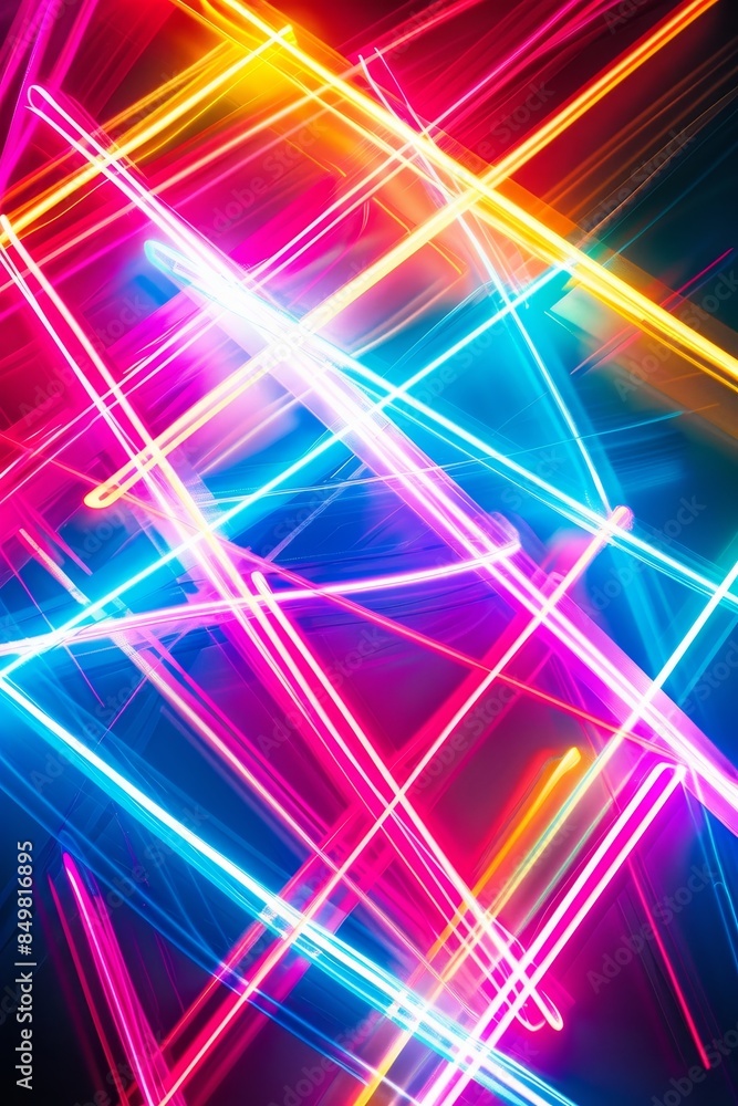 Vivid Neon Light Streaks - Energetic Abstract Composition with Dynamic Colors Vivid Neon Light Streaks - Energetic Abstract Composition with Dynamic Colors
