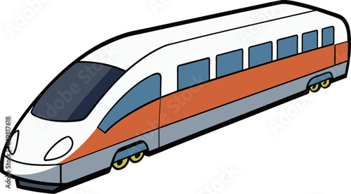 a realistic vector illustration of a intercity train