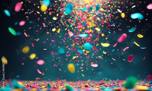 Vibrant Confetti Explosion: Artistic Celebration Scene with Dynamic Colors