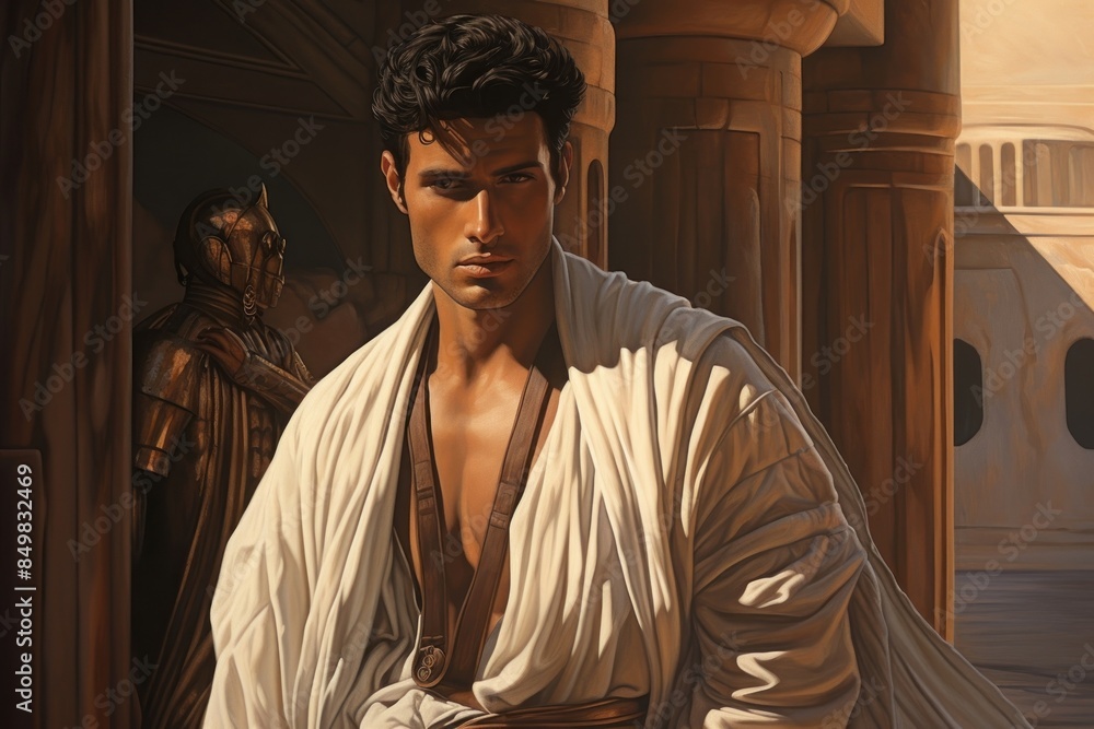 Naklejka premium Portrait fashion adult male.