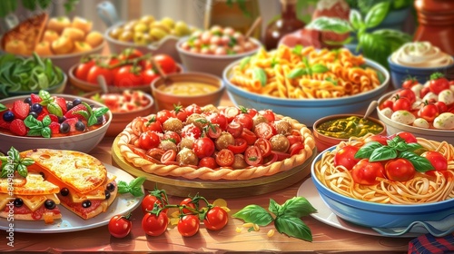A Feast of Italian Delights: A Rustic Table Spread © lan