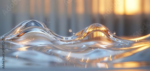 Wave in Glass: A Close-Up of Water's Surface photo