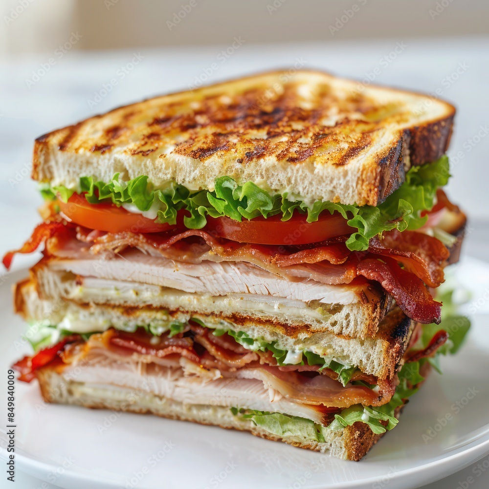 a classic sandwich, a turkey sub sandwich with layers of roasted turkey meat, loaded with lettuce, tomatoes and infused with herbs and spices, served on a freshy toasted bread a classic sandwich, a turkey sub sandwich with layers of roasted turkey meat, loaded with lettuce, tomatoes and infused with herbs and spices, served on a freshy toasted bread