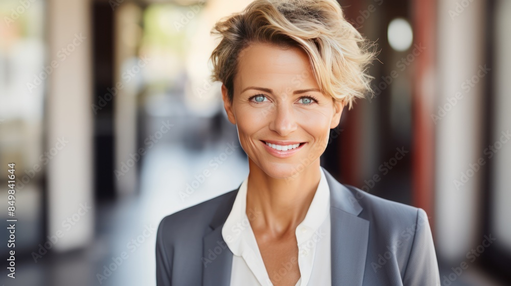 portrait of a middle-aged woman with a warm, e smile, confidence and elegance. portrait of a middle-aged woman with a warm, e smile, confidence and elegance.