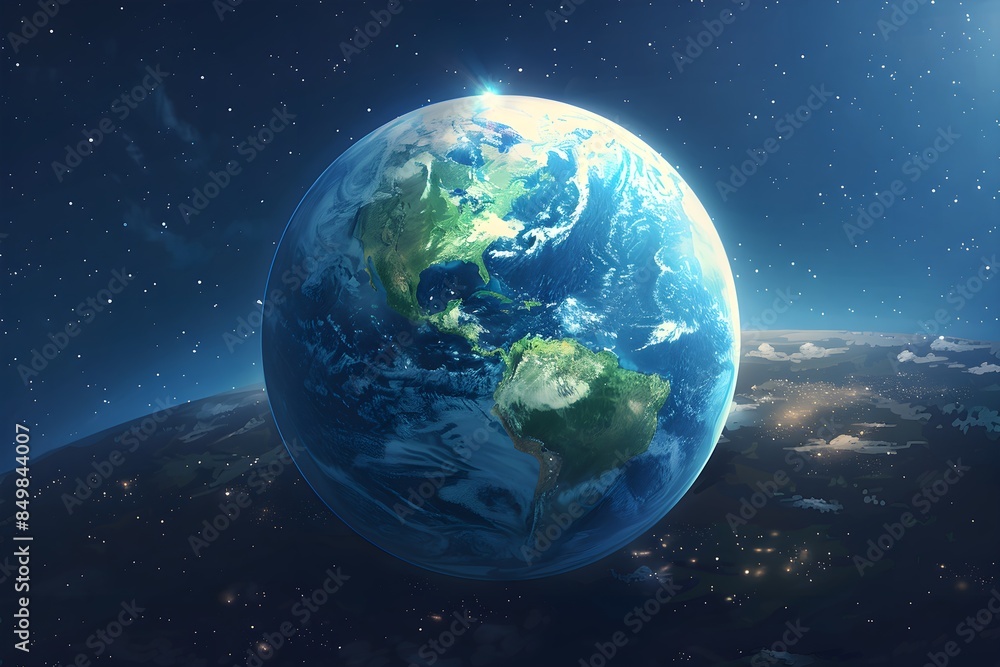 Digital illustration of the Earth Digital illustration of the Earth