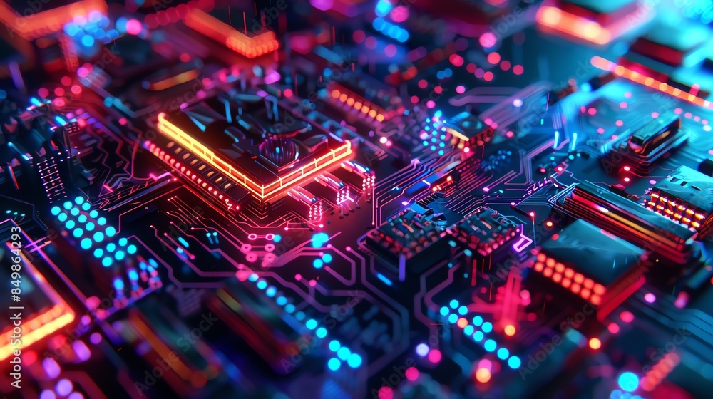 Nano hightech design with luminous details, digital art, neon glow, futuristic elements Nano hightech design with luminous details, digital art, neon glow, futuristic elements
