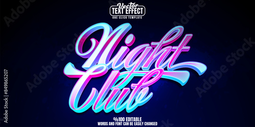 Club editable text effect, customizable dance and party 3d font style