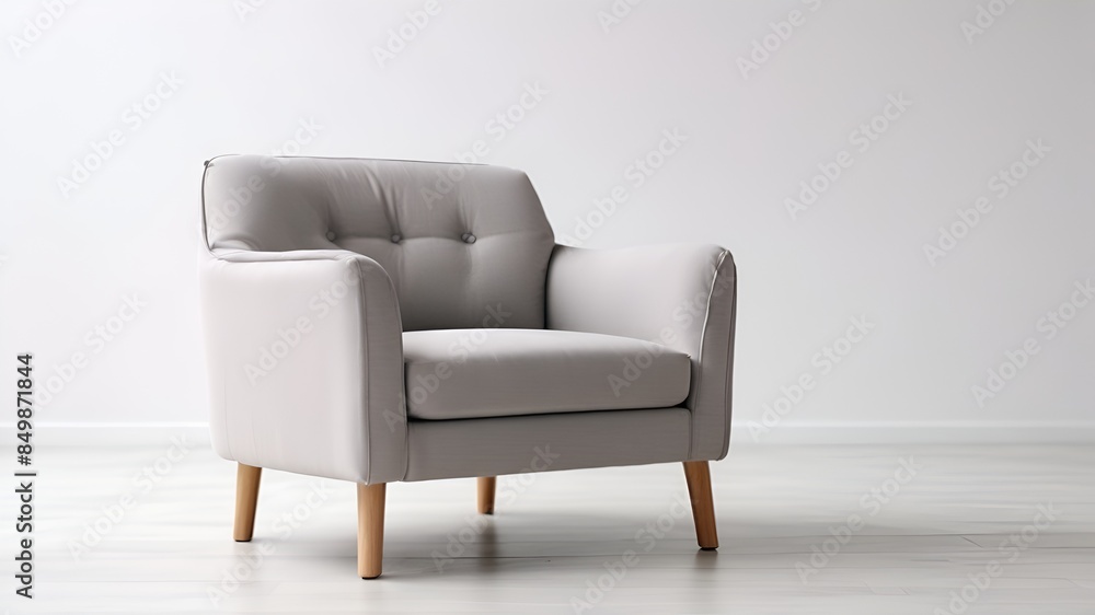 soft empty blue armchair stands, generative ai soft empty blue armchair stands, generative ai