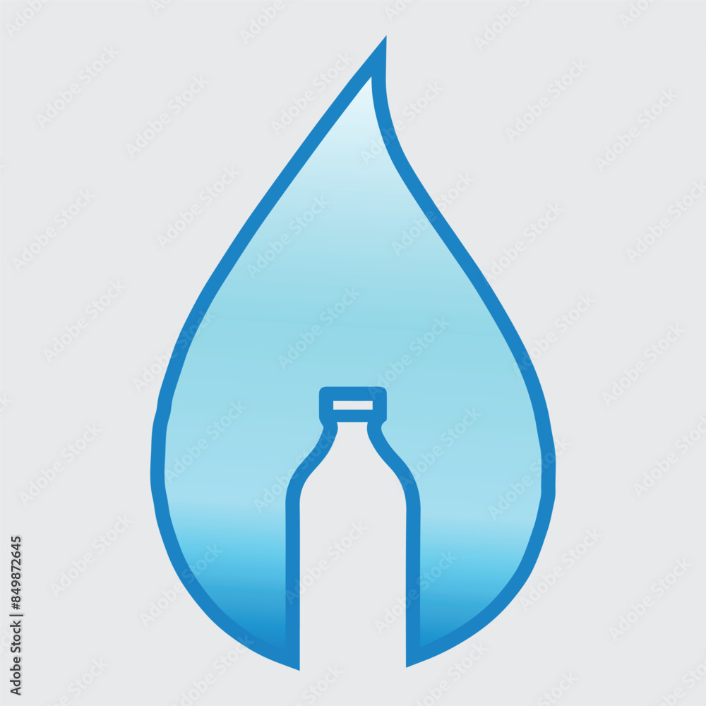 Logo from the shape of water and bottles Logo from the shape of water and bottles