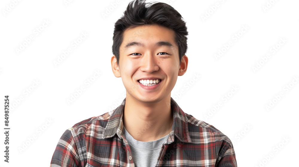 portrait of a happy young Asian man isolated on transparent background, smiling boy cut out portrait of a happy young Asian man isolated on transparent background, smiling boy cut out