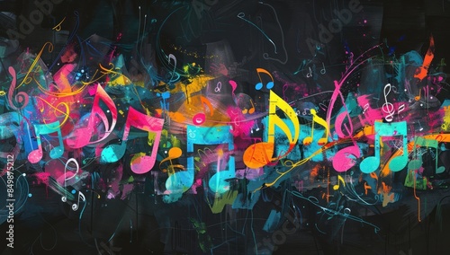 Abstract Music Notes Painting © zaenab