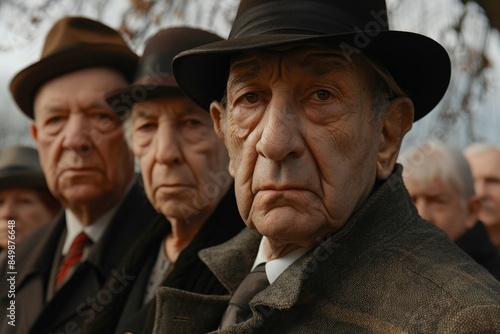 70th anniversary of the collapse of Communism in Central Europe. An elderly man in a hat.