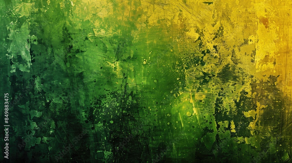 Fototapeta premium Background in the style of grunge texture with green and yellow colors